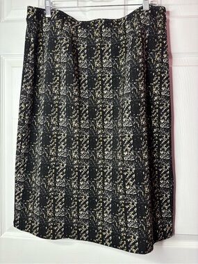 everleigh Black Tweed A-Line Skirt with Cream and Gold Flecks